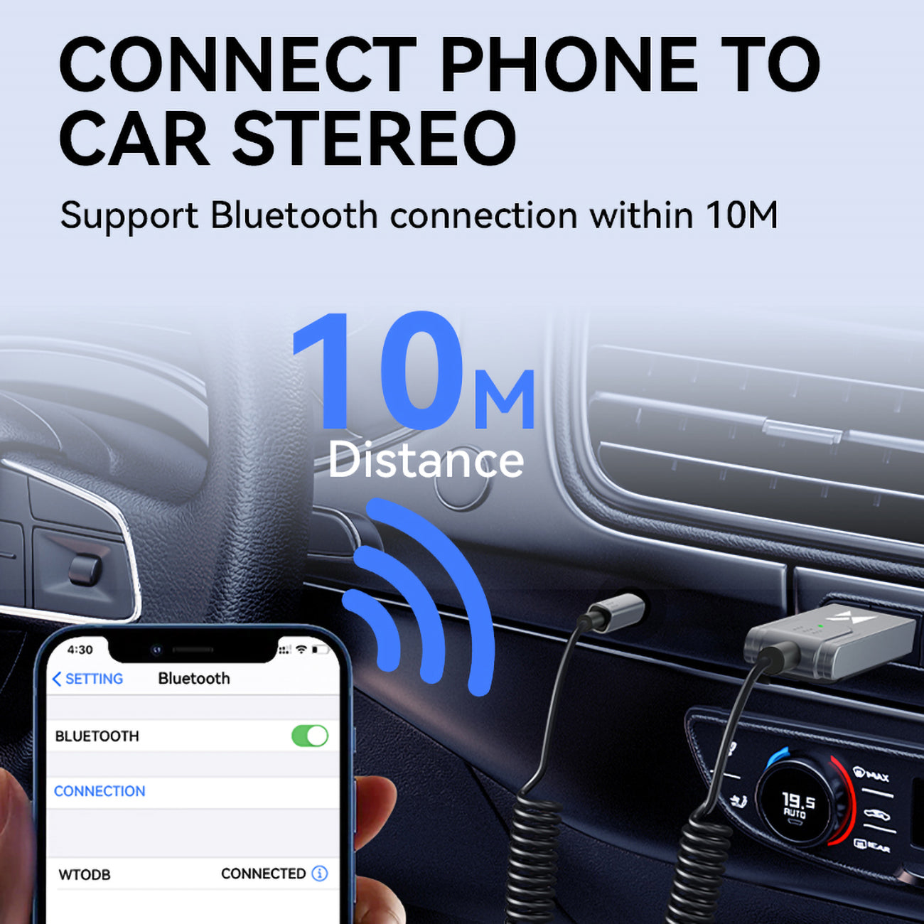 Wozinsky WTODB Bluetooth 5.3 garso adapteris / AUX garso imtuvas -- Audio Adapters