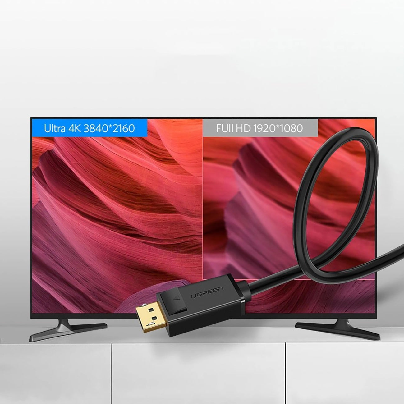 Ugreen DP102 10244 DisplayPort 1.2 4K / DisplayPort 1.2 4K laidas 1 m - Juodas -- Video Cables