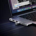 HUB Ugreen CM380 2xUSB-C - HDMI/2xUSB 3.0/SD TF/USB-C PD - pilkas -- MacBook Pro / MacBook Air