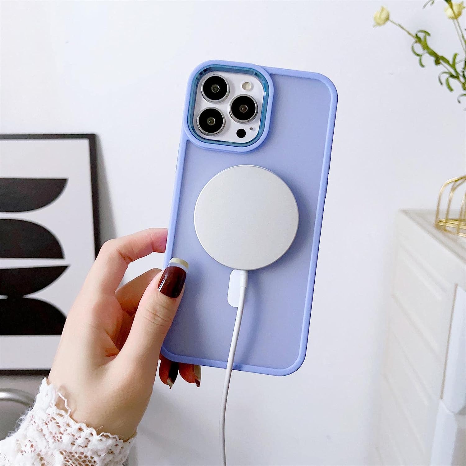 MagSafe magnetinis matinis dėklas iPhone 15 Pro Max – rožinis