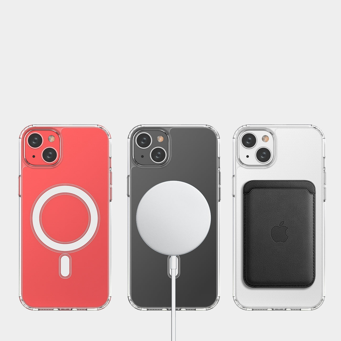 MagSafe iPhone 15 Plus skaidrus magnetinis dėklas