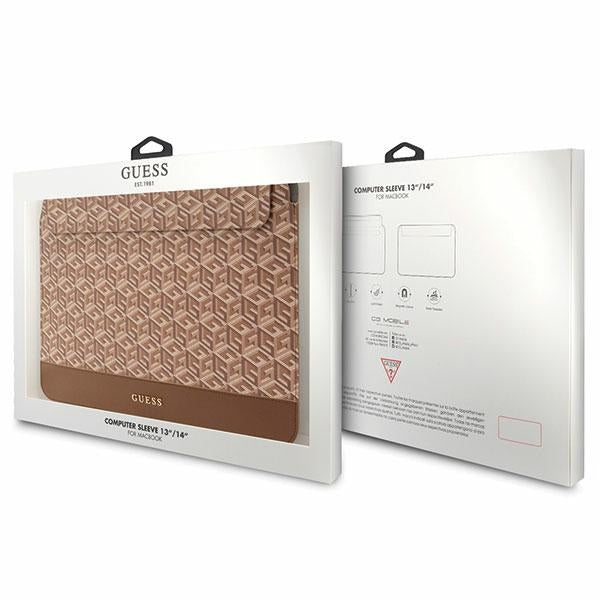 Guess GCube Stripes dėklas 14" nešiojamam kompiuteriui - rudas -- Laptop Bags