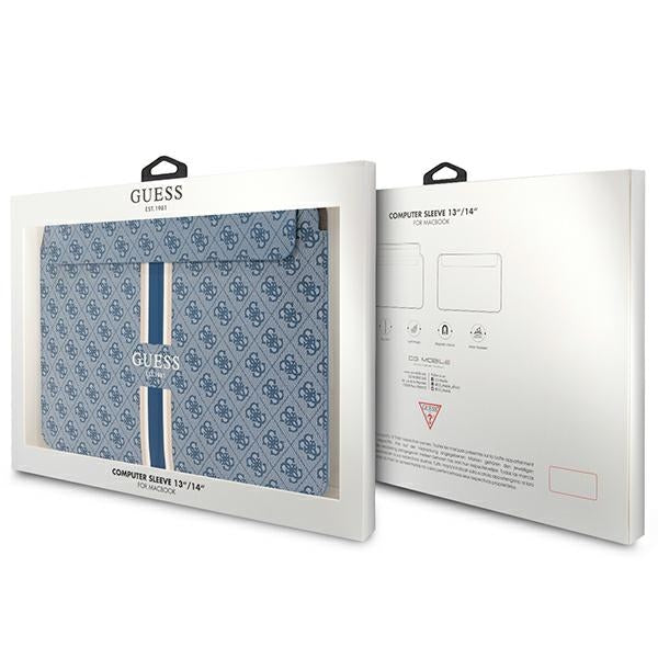 Guess 4G Printed Stripes dėklas 14" nešiojamam kompiuteriui - mėlynas -- Laptop Bags