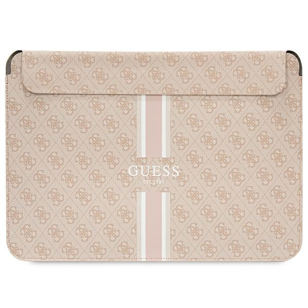 Guess 4G Printed Stripes dėklas 14" nešiojamajam kompiuteriui - rožinis -- Laptop Bags