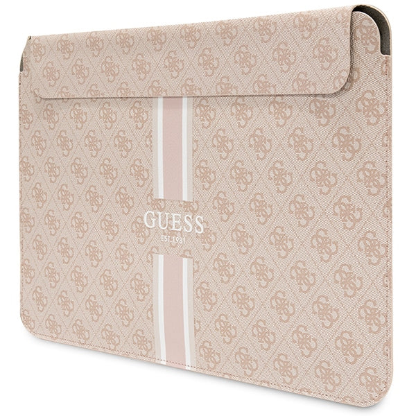 Guess 4G Printed Stripes dėklas 14" nešiojamajam kompiuteriui - rožinis -- Laptop Bags