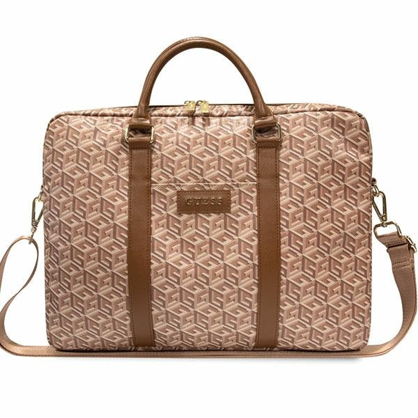 Guess GCube Stripes krepšys 16" nešiojamajam kompiuteriui - rudas -- Laptop Bags
