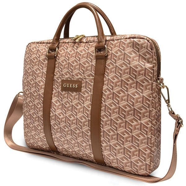 Guess GCube Stripes krepšys 16" nešiojamajam kompiuteriui - rudas -- Laptop Bags