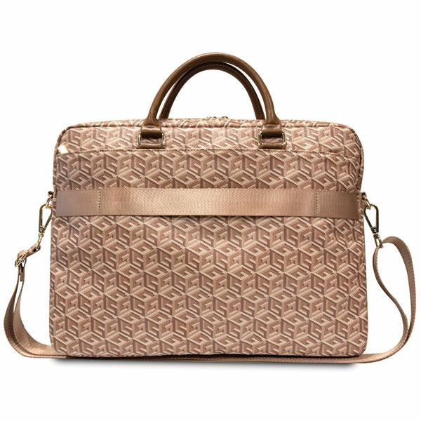 Guess GCube Stripes krepšys 16" nešiojamajam kompiuteriui - rudas -- Laptop Bags