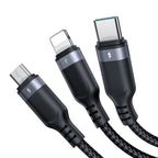 Joyroom laidas Multi-Use Series S-A18 3in1 USB-A - Lightning / USB-C / micro USB 0.3m juodas