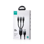 Joyroom laidas Multi-Use Series S-A18 3in1 USB-A - Lightning / USB-C / micro USB 0.3m juodas