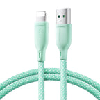 Joyroom laidas Multi-Color Series S-A34 USB-A / Lightning 3A 1m žalias
