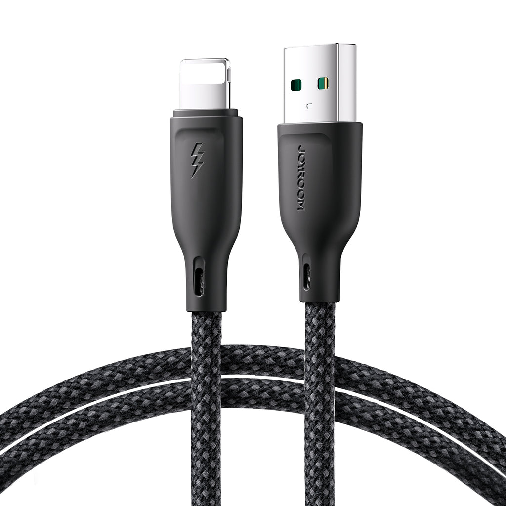 Joyroom laidas Multi-Color Series S-A34 USB-A / Lightning 3A 1m juodas