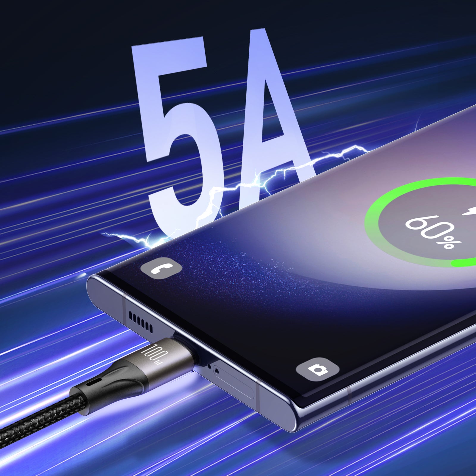 Joyroom Light-Speed Series S-A25 USB-C / USB-C Laidas 100W 1.2m - juodas