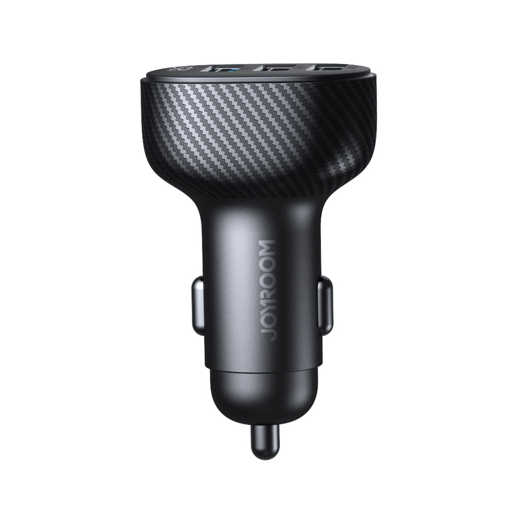Joyroom JR-CCD03 3.4A automobilinis įkroviklis su ekranu 3x USB-A - juodas