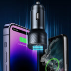 Joyroom JR-CCD03 3.4A automobilinis įkroviklis su ekranu 3x USB-A - juodas