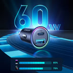 Joyroom JR-CCN04 60W USB-A USB-C mini įkroviklis - juodas -- Cell phone chargers