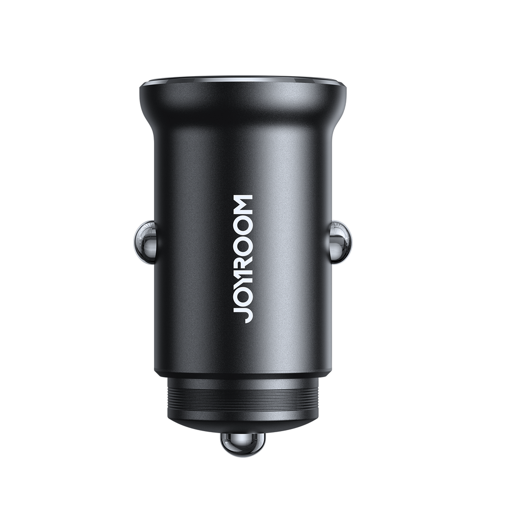 Joyroom JR-CCN06 30W 2x USB-C metalinis mini automobilinis įkroviklis - juodas