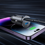 Joyroom JR-CCN06 30W 2x USB-C metalinis mini automobilinis įkroviklis - juodas