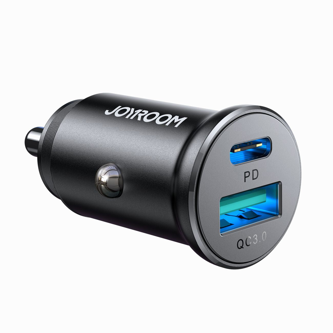 Joyroom JR-CCN05 30W USB-A USB-C mini automobilinis įkroviklis - juodas