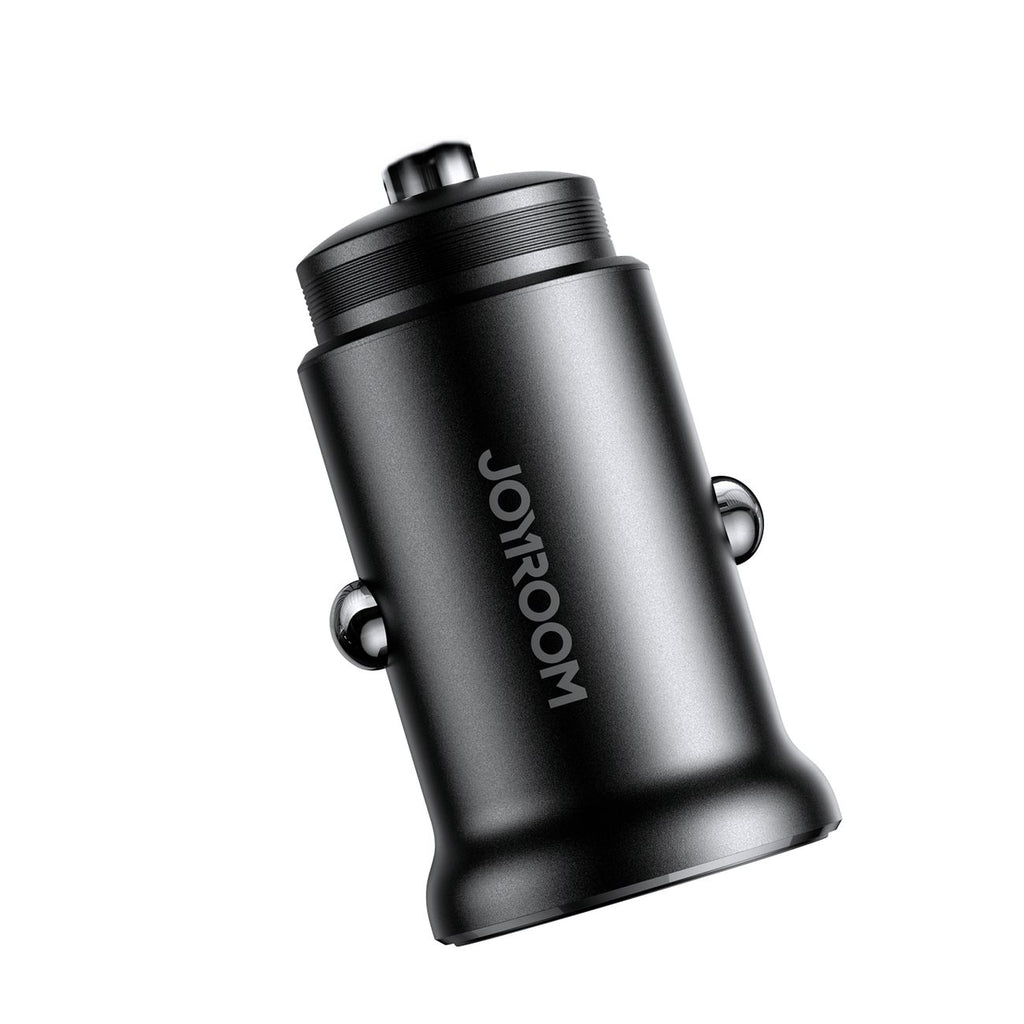 Joyroom JR-CCN05 30W USB-A USB-C mini automobilinis įkroviklis - juodas