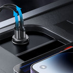 Joyroom JR-CCN05 30W USB-A USB-C mini automobilinis įkroviklis - juodas