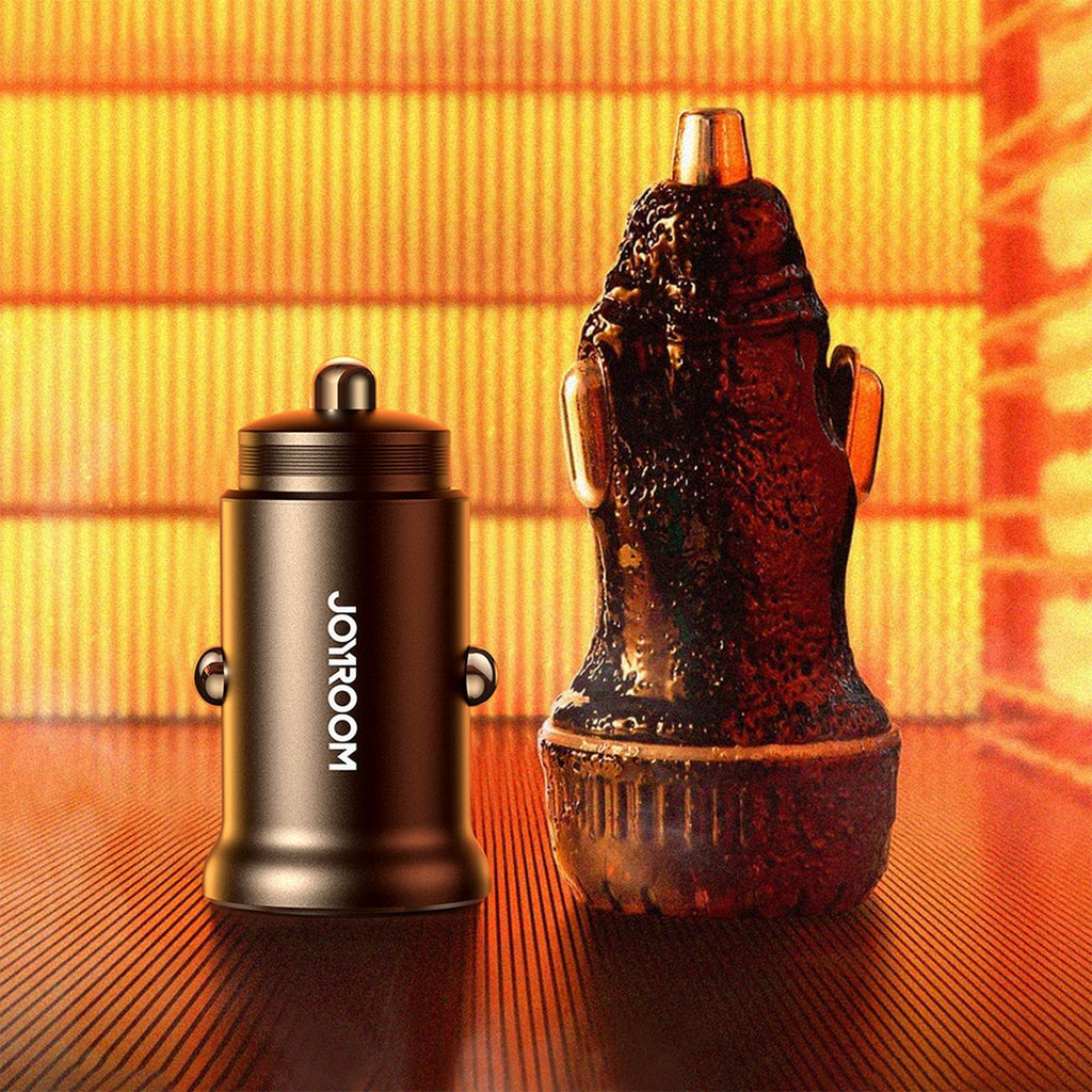 Joyroom JR-CCN05 30W USB-A USB-C mini automobilinis įkroviklis - juodas