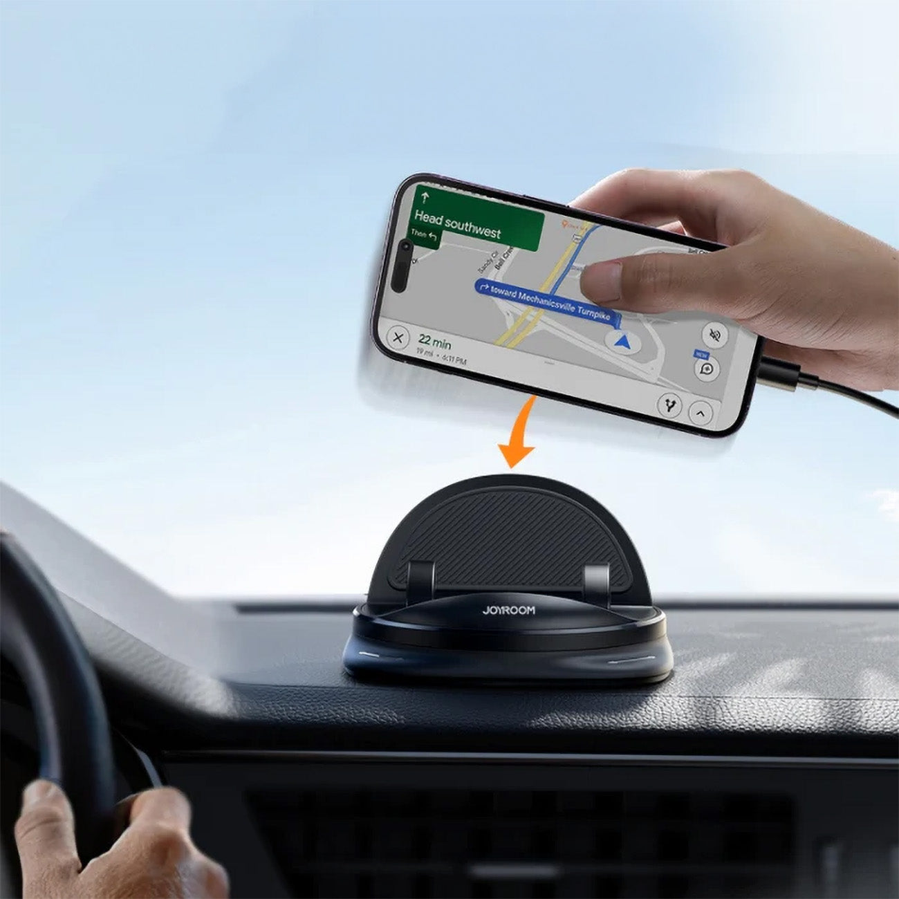 Joyroom JR-ZS354 telefono laikiklis su siurbtuku automobiliui, biurui, namams - juodas