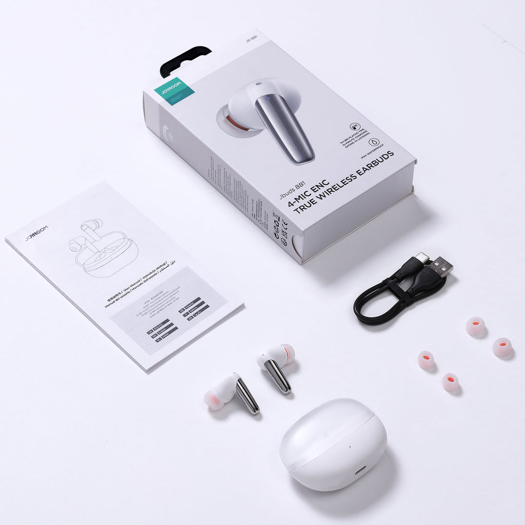 Joyroom Jbuds Series JR-BB1 TWS belaidės į ausis įdedamos ausinės – baltos