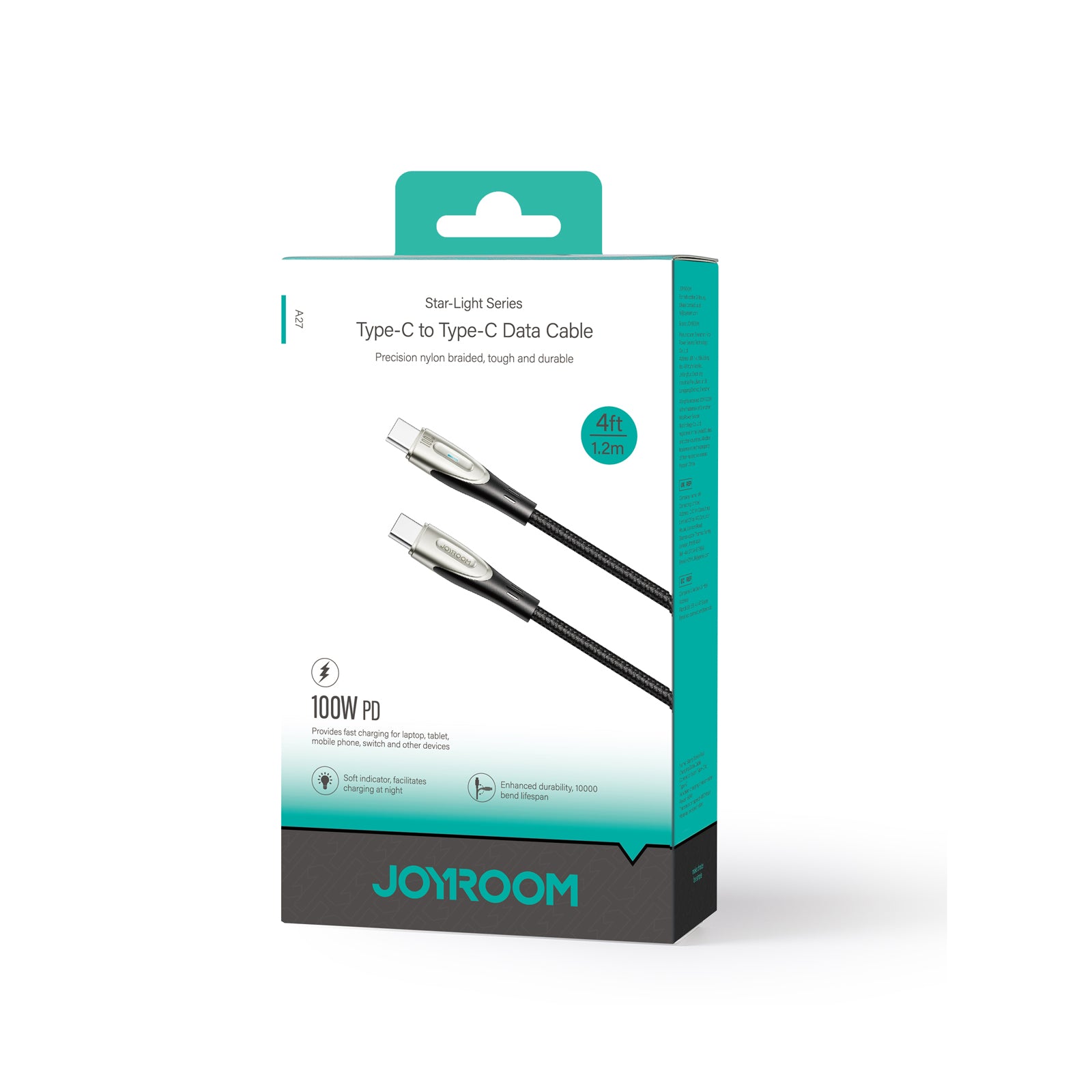 Joyroom Star-Light Series SA27-CC5 USB-C / USB-C Laidas 100W 1.2m - juodas