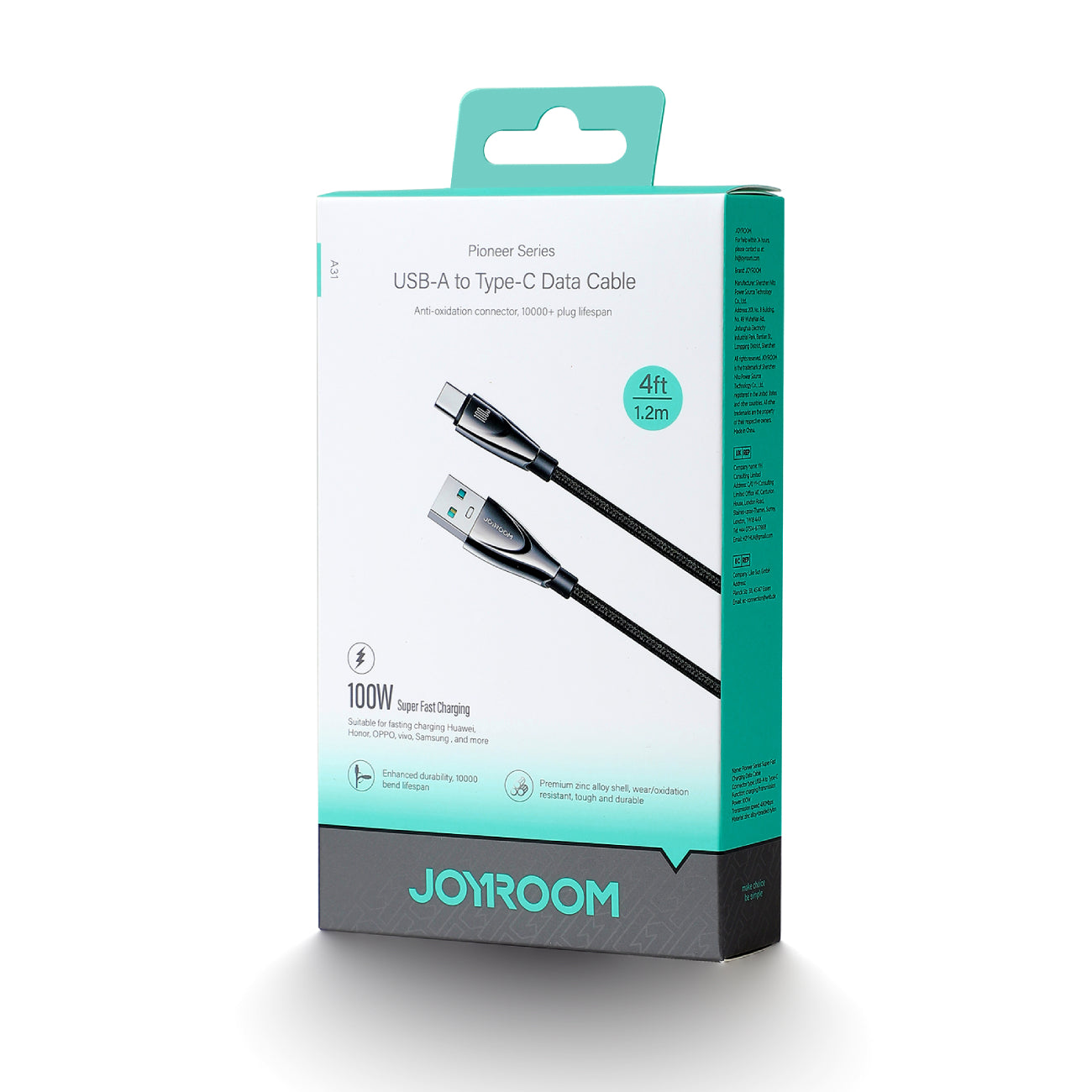 Joyroom Pioneer Series SA31-AC6 USB-A / USB-C Laidas 100W 1.2m - juodas