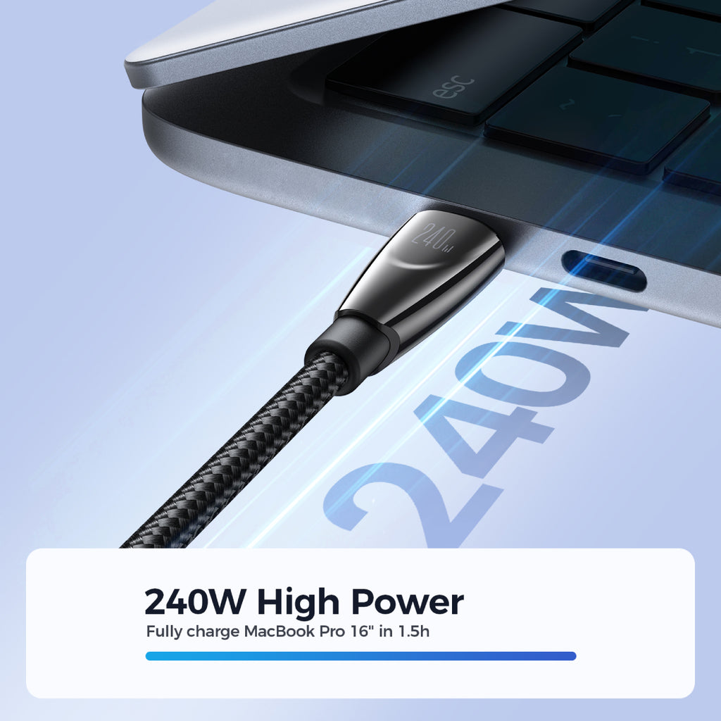 Joyroom Pioneer Series SA31-CC5 USB-C / USB-C 240W Laidas 1.2m - juodas -- Cell phone cables