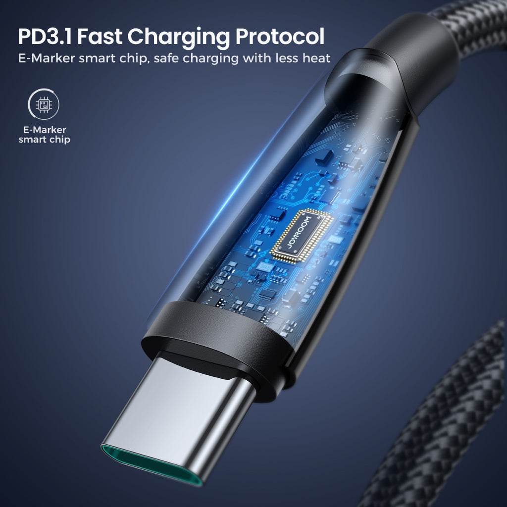 Joyroom Pioneer Series SA31-CC5 USB-C / USB-C 240W Laidas 1.2m - juodas -- Cell phone cables