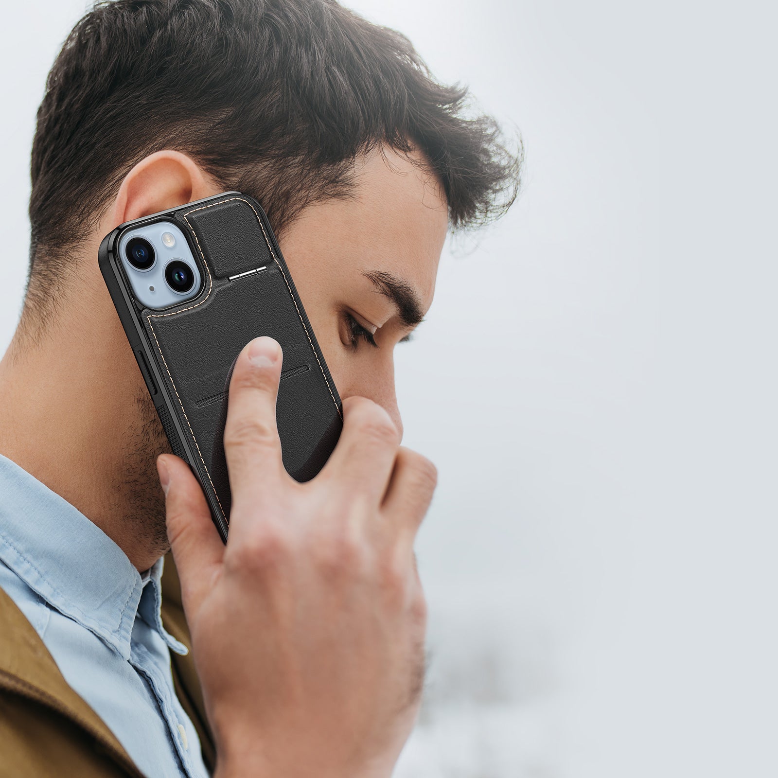 MagSafe dėklas-piniginė iPhone 15 Plus Dux Ducis – juodas