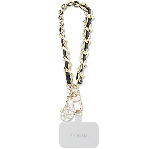 Guess GUOUCHSAMC4K universalus rankinio dirželio dėklas – juoda „Saffiano Chain 4G Charm“