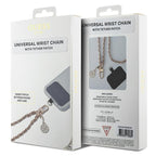 Guess GUOUCHSAMC4P universalus rankinio dirželio dėklas - rožinė Saffiano Chain 4G Charm
