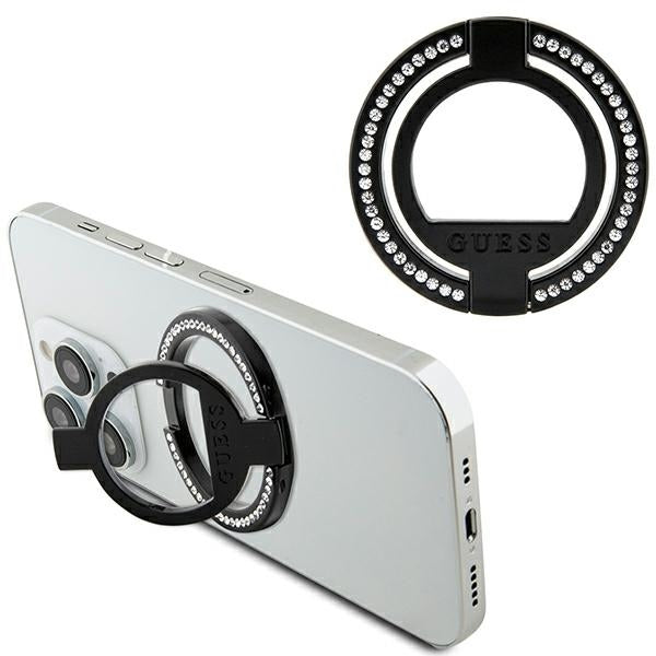 Guess MagSafe žiedo laikiklis-stovas su kristalais – juodas -- Cell phone cases and covers
