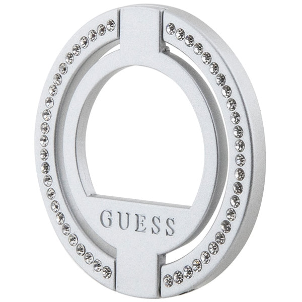 Guess MagSafe žiedinis laikiklis su kristalais – sidabrinis -- Cell phone cases and covers