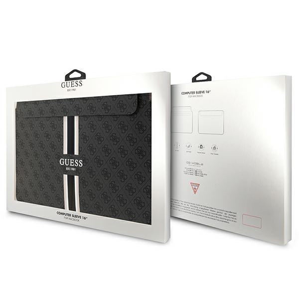 Guess 4G Printed Stripes dėklas 16" nešiojamajam kompiuteriui - juodas -- Laptop Bags