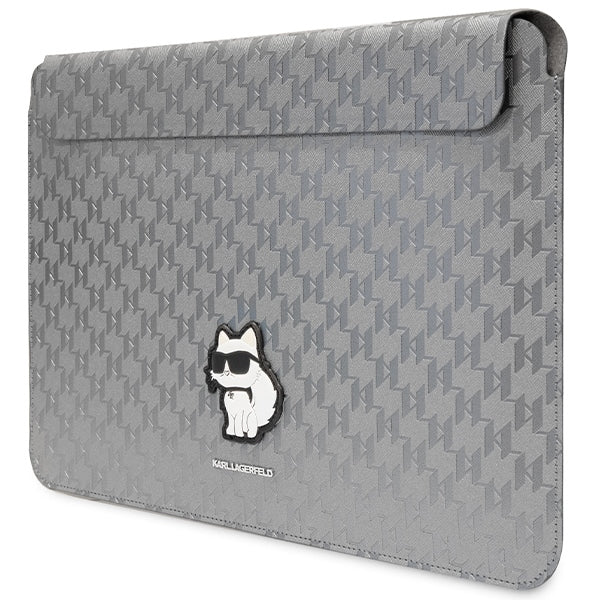 Karl Lagerfeld Saffiano Monogram Choupette dėklas 14" nešiojamam kompiuteriui - sidabrinis -- Cell phone cases and covers