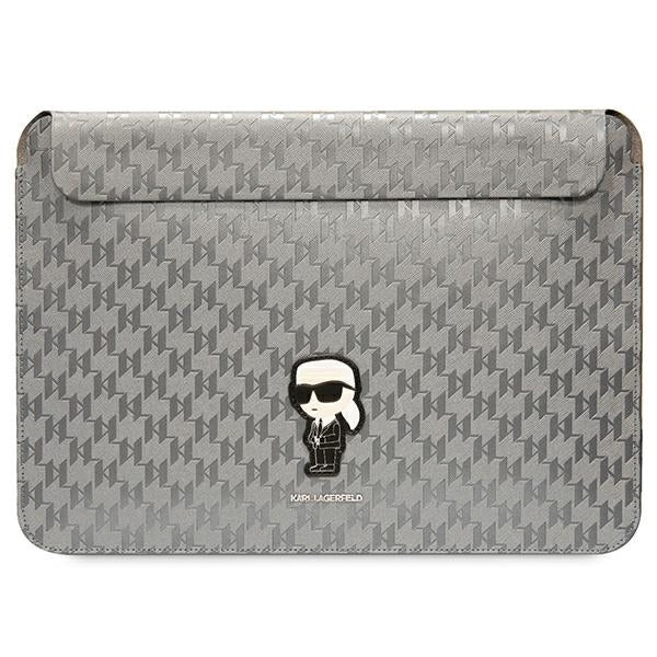 Karl Lagerfeld Saffiano Monogram Ikonik dėklas 14" nešiojamam kompiuteriui - sidabrinis -- Cell phone cases and covers
