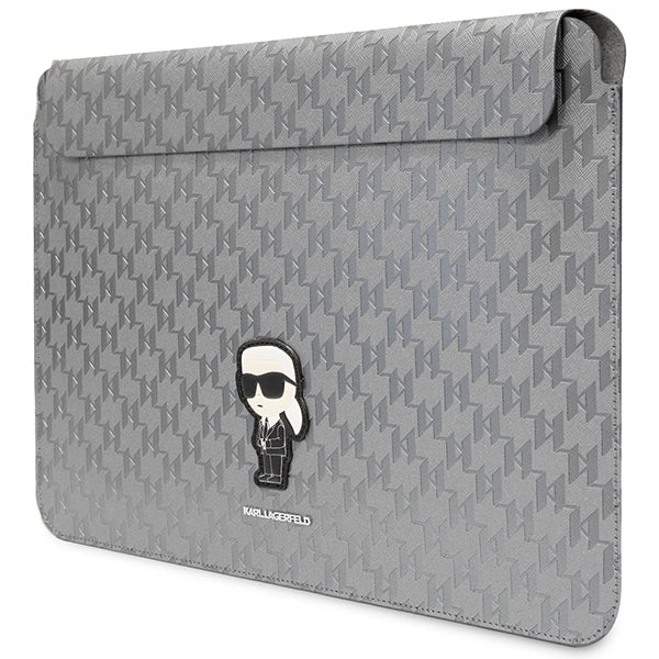 Karl Lagerfeld Saffiano Monogram Ikonik dėklas 14" nešiojamam kompiuteriui - sidabrinis -- Cell phone cases and covers