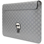 Karl Lagerfeld Saffiano Monogram Ikonik dėklas 14" nešiojamam kompiuteriui - sidabrinis -- Cell phone cases and covers