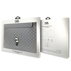 Karl Lagerfeld Saffiano Monogram Ikonik dėklas 14" nešiojamam kompiuteriui - sidabrinis -- Cell phone cases and covers