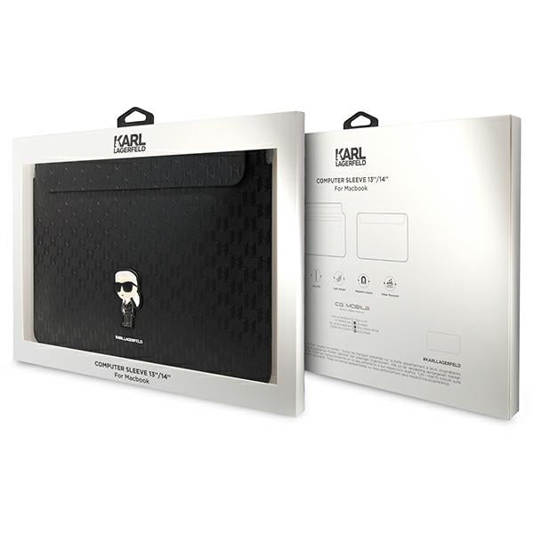Karl Lagerfeld Saffiano Monogram Ikonik dėklas 14" nešiojamam kompiuteriui - juodas -- Cell phone cases and covers