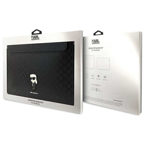 Karl Lagerfeld Saffiano Monogram Ikonik dėklas 16" nešiojamam kompiuteriui - juodas -- Cell phone cases and covers