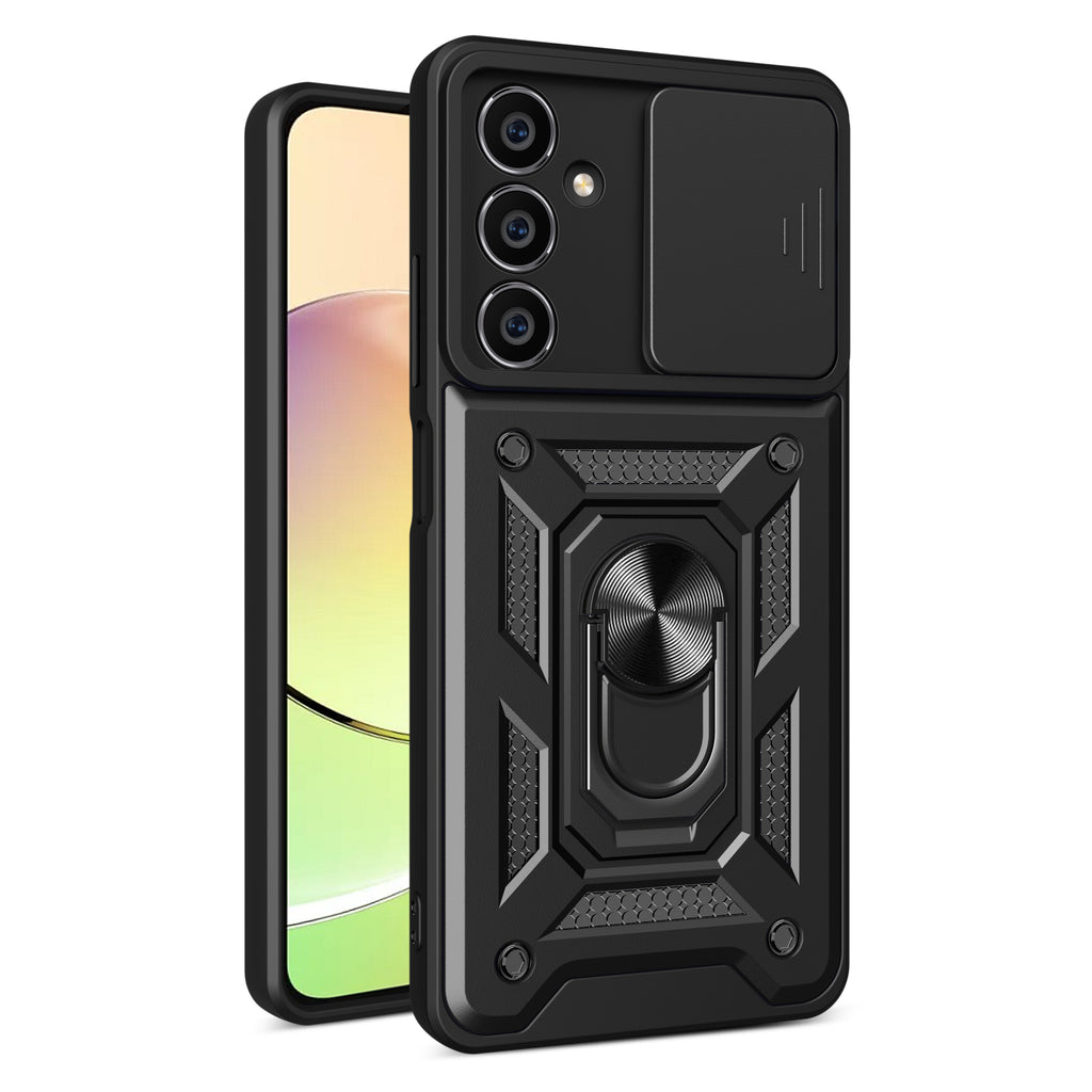 Šarvuotas dėklas Samsung M54 su kameros dangteliu – juodas -- Samsung Galaxy M54