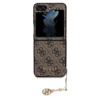 Guess 4G Charms kolekcijos dėklas Samsung Galaxy Z Flip 5 - rudas -- Samsung Galaxy Z Flip 5