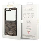 Guess 4G Charms kolekcijos dėklas Samsung Galaxy Z Flip 5 - rudas -- Samsung Galaxy Z Flip 5