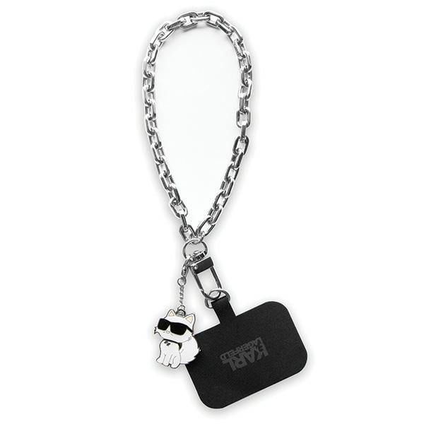 Karl Lagerfeld KLUCHCSKPK Universal Universal Hand Strap Choupette dėklas - sidabrinis