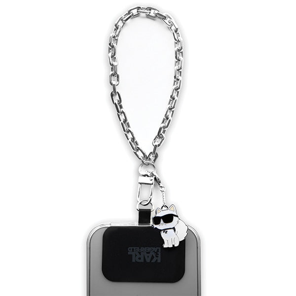 Karl Lagerfeld KLUCHCSKPK Universal Universal Hand Strap Choupette dėklas - sidabrinis